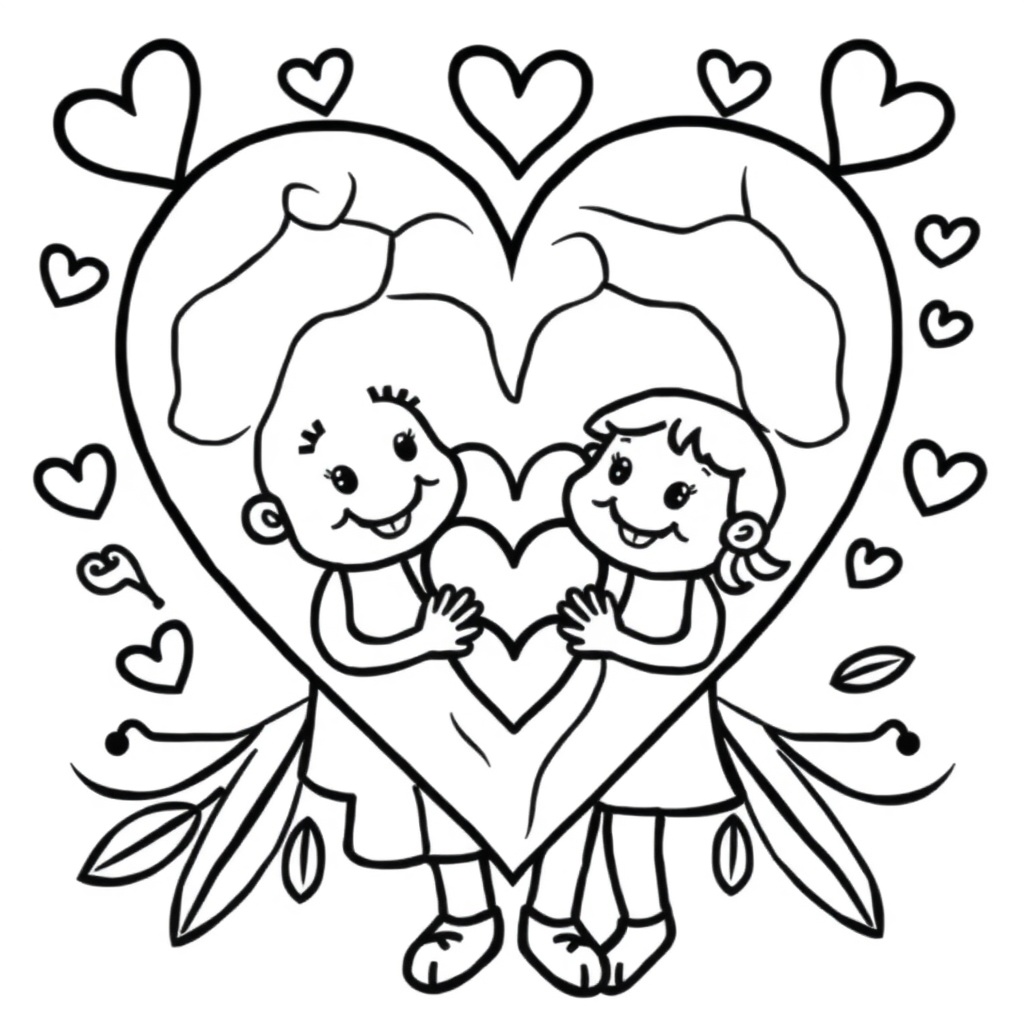 heart coloring page 7