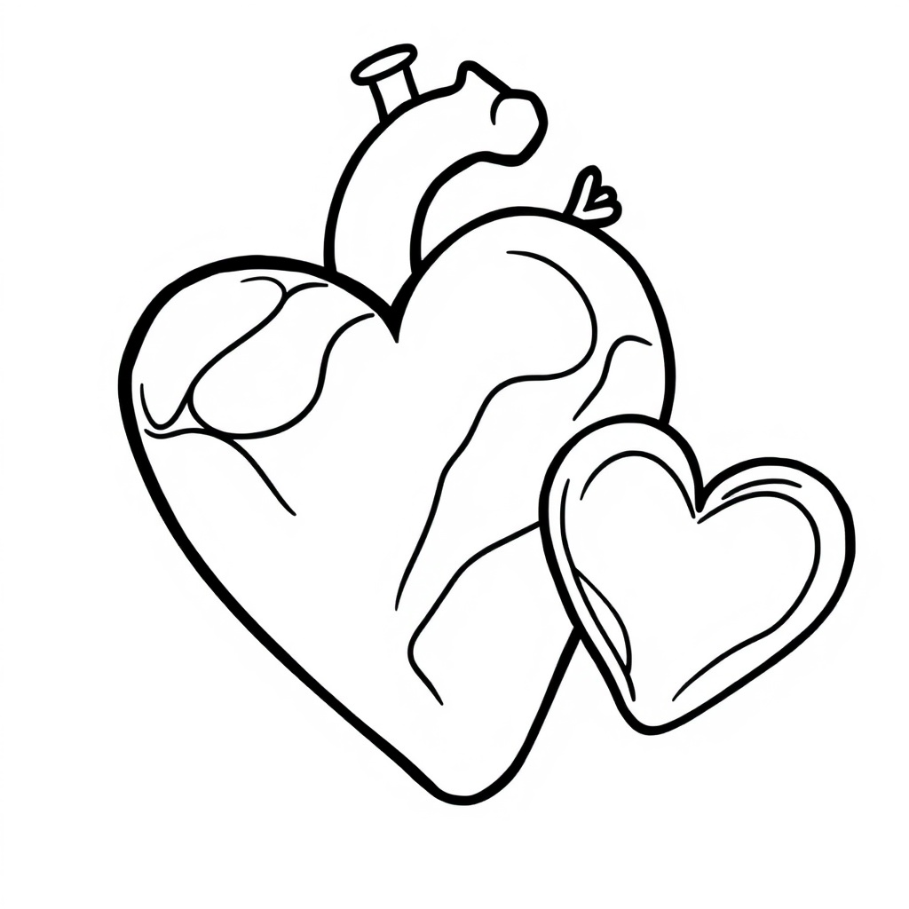 heart coloring page 6