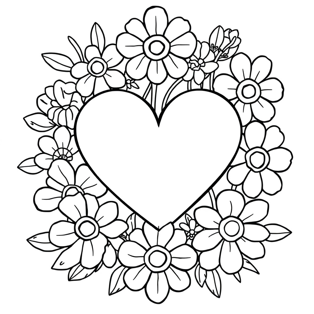 heart coloring page 5