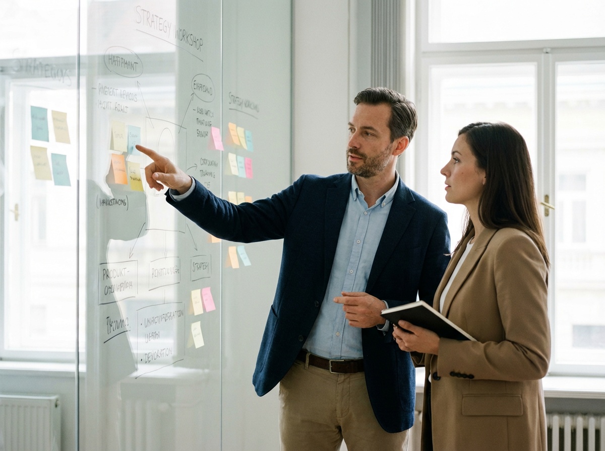 Un atelier de stratégie avec des experts qui discutent autour d