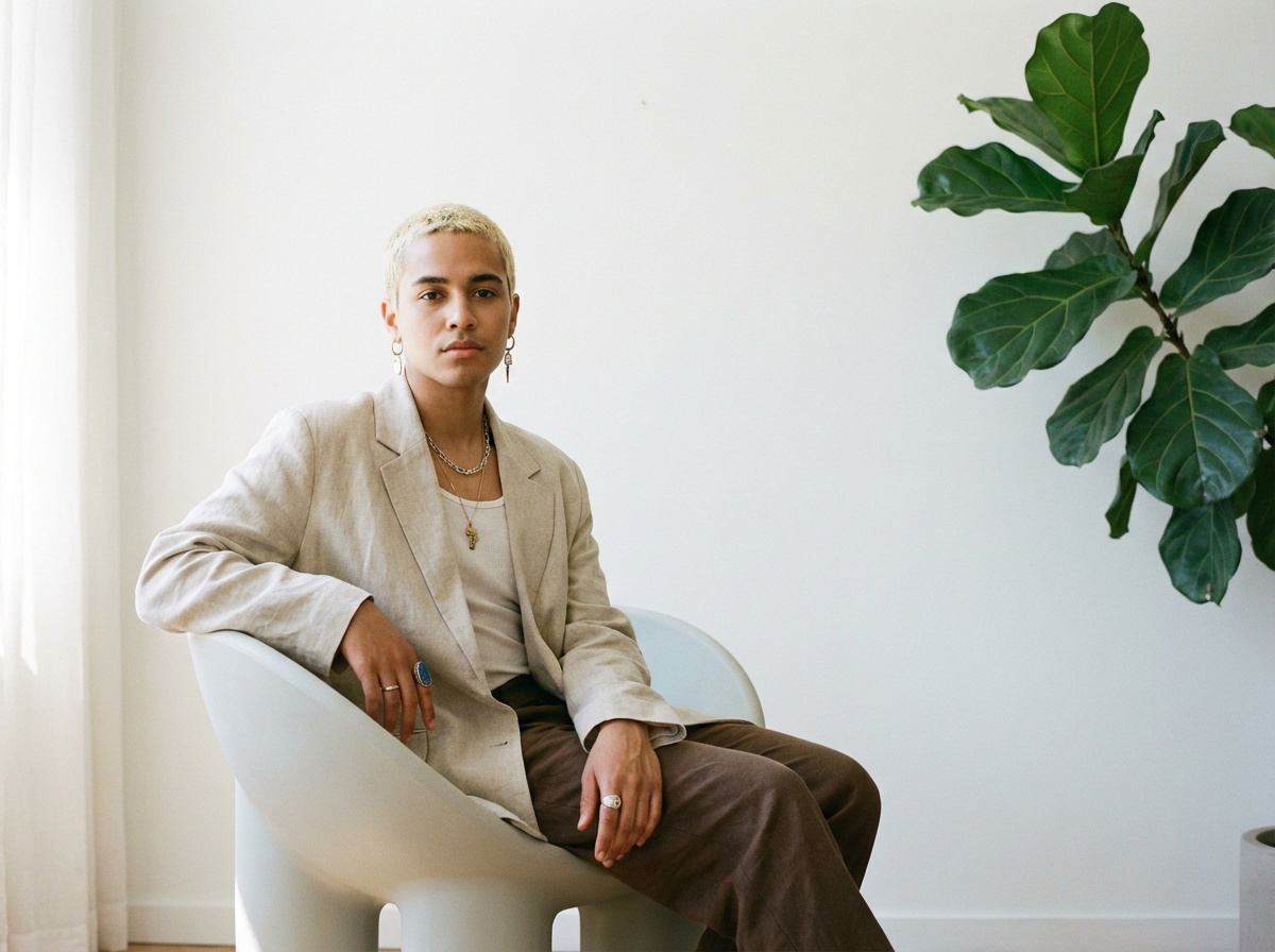 Jeune entrepreneur visionnaire dans un bureau moderne