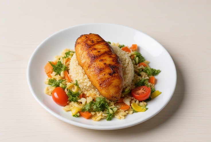 recrear-un-plato-de-pollo-a-la-plancha-con-arroz-y-vl5jbuwo7