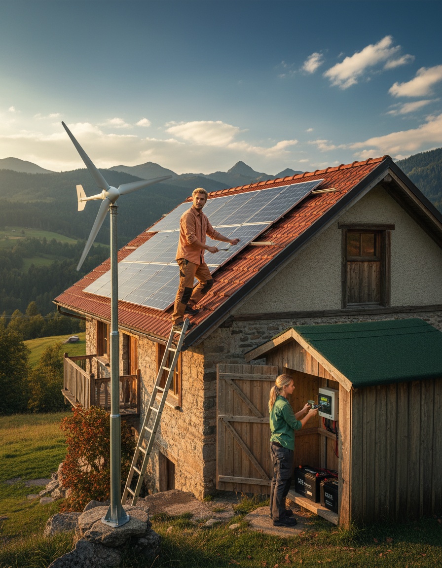 Avances en Sistemas de Energía Renovable: Kit Solar Eólico Off Grid de 5000W para Autonomía Energética