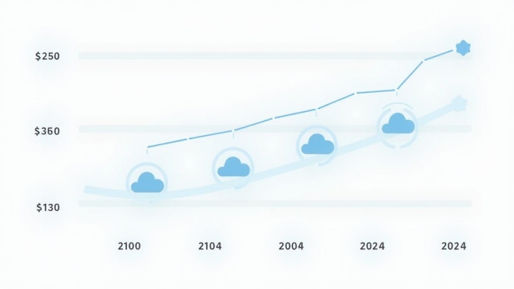 ROI comparison chart showing technical SEO one-time investment versus continuous content marketing costs over 12 months timeline