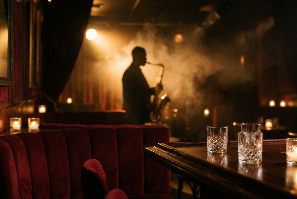 Smoky Speakeasy jazz music video template
