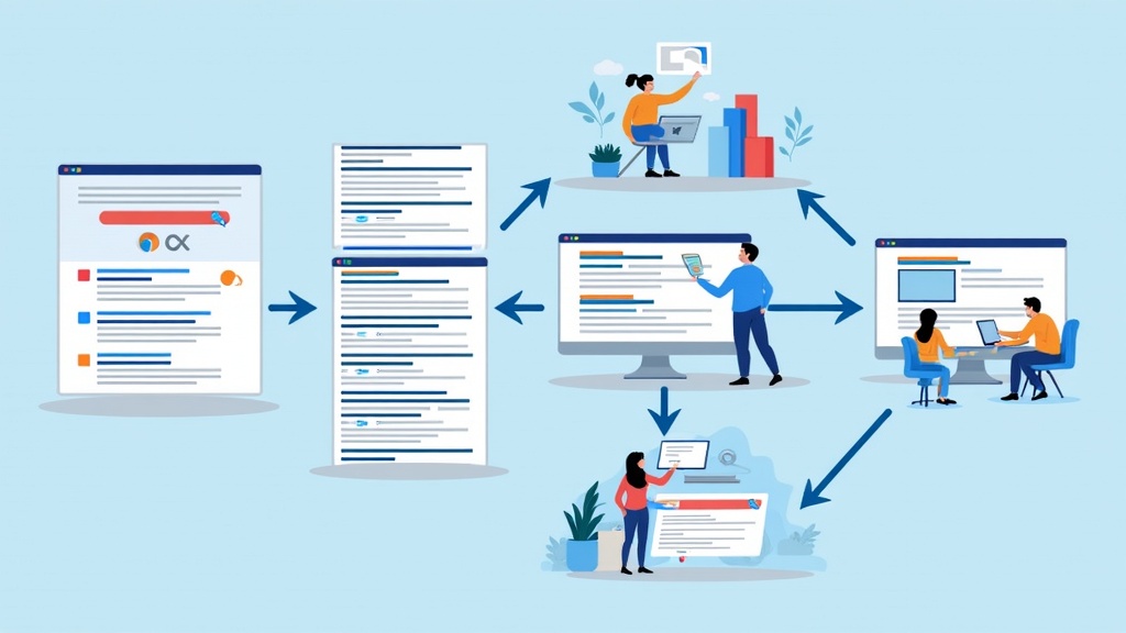 Diagram showing Google's search process flow from user query to ranked results display