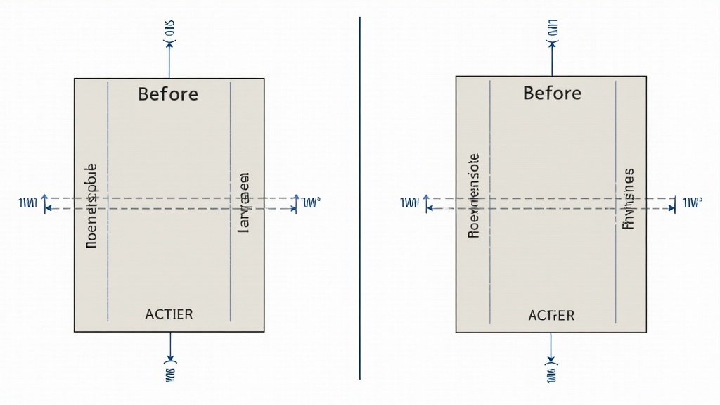 Before and after comparison showing layout shift issues fixed with proper dimension settings