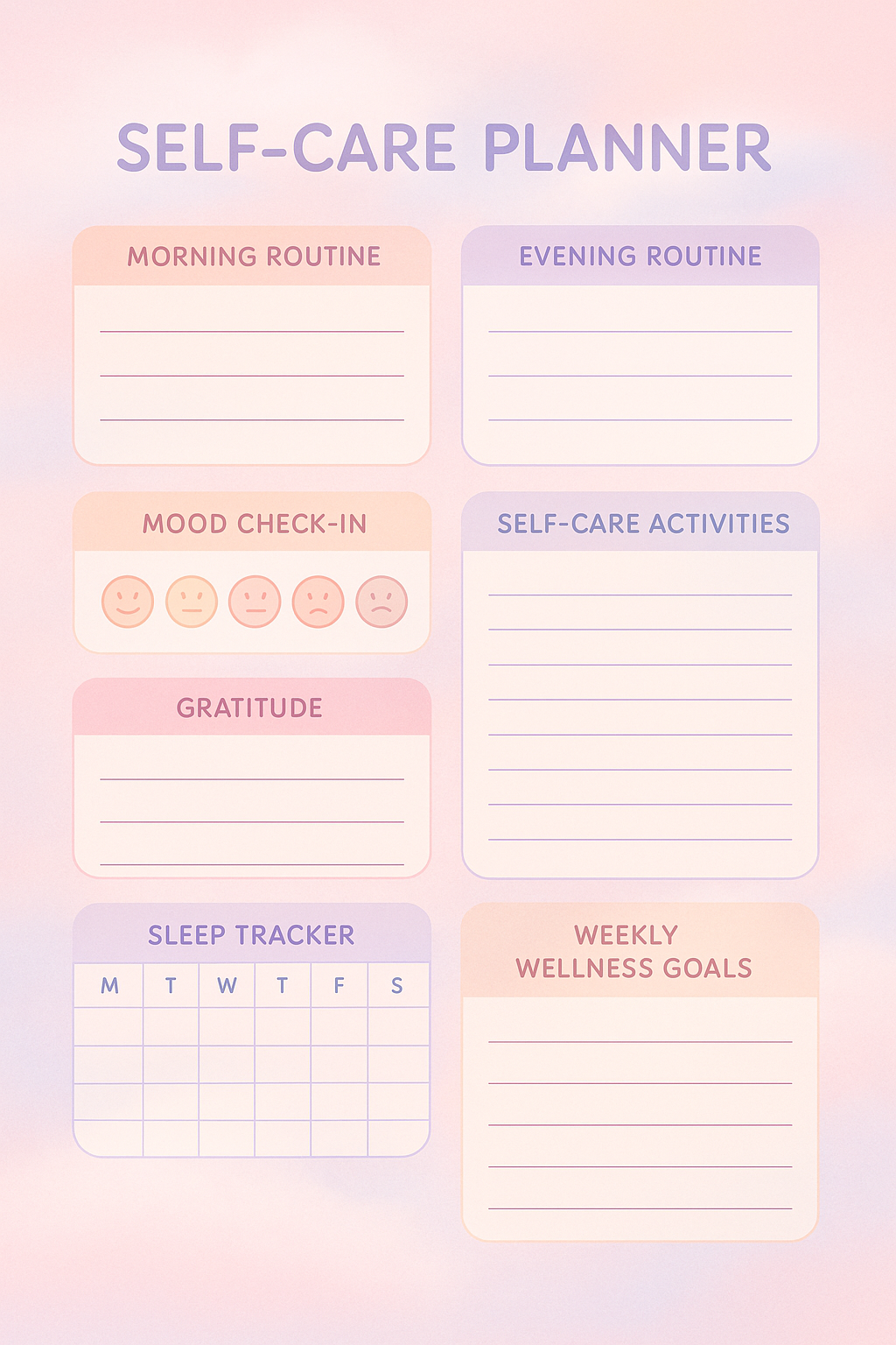 Self Care Planner