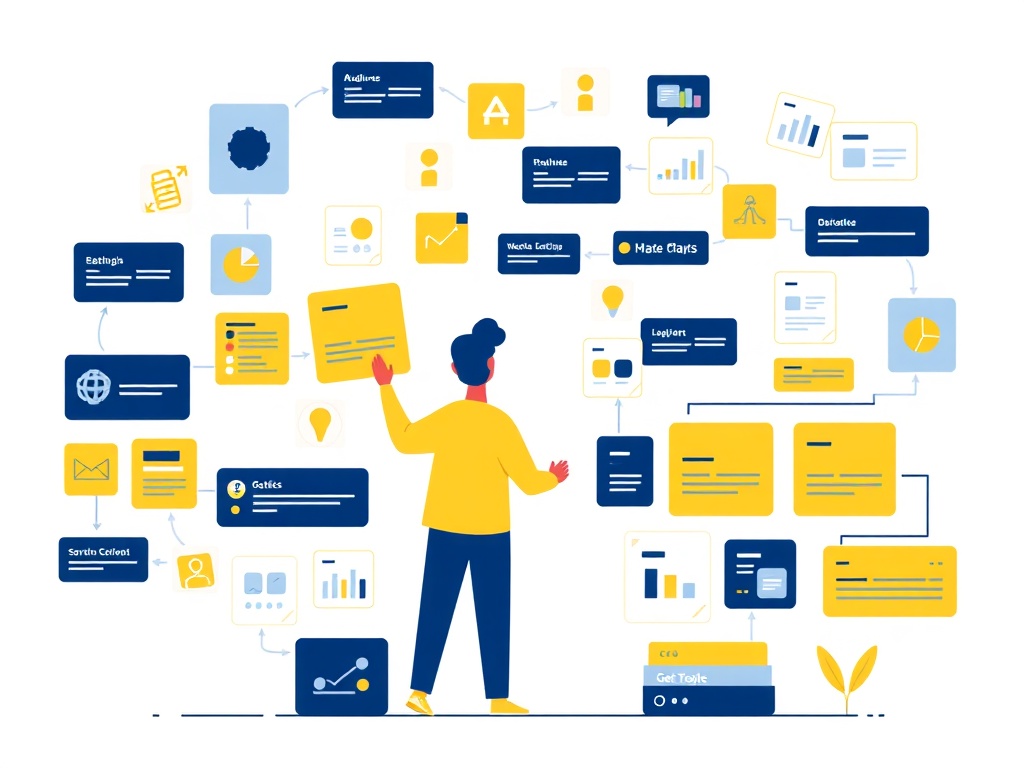 Data integration specialist organizing audience segment tiers and patient data cards