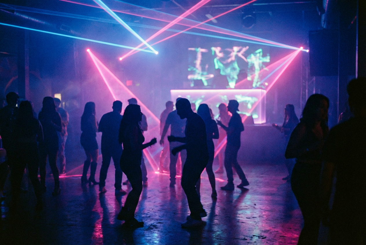 Neon reggaeton nightclub template visual