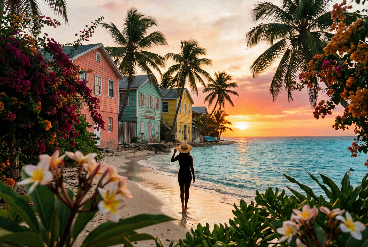 Caribbean golden hour music video template