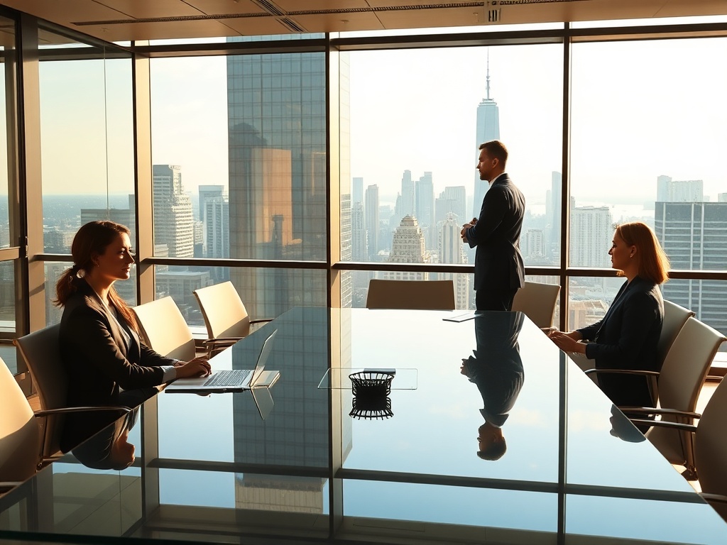 Corporate executives in boardroom meeting