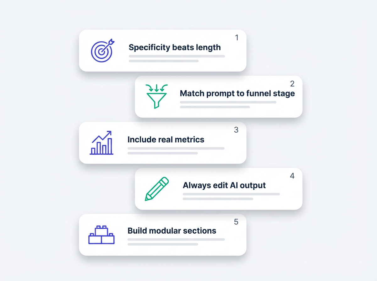 Key takeaways for prompting AI to write case studies that convert leads