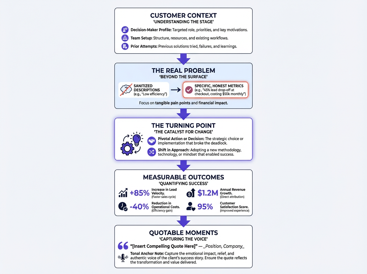 Diagram of case study prompt structure for AI content generation