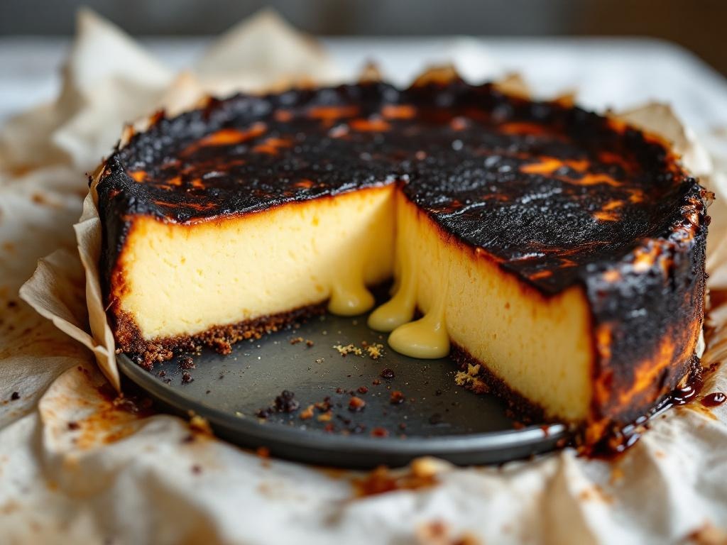 Burnt Basque Cheesecake (La Viña Origin — High Temperature, No Crust)