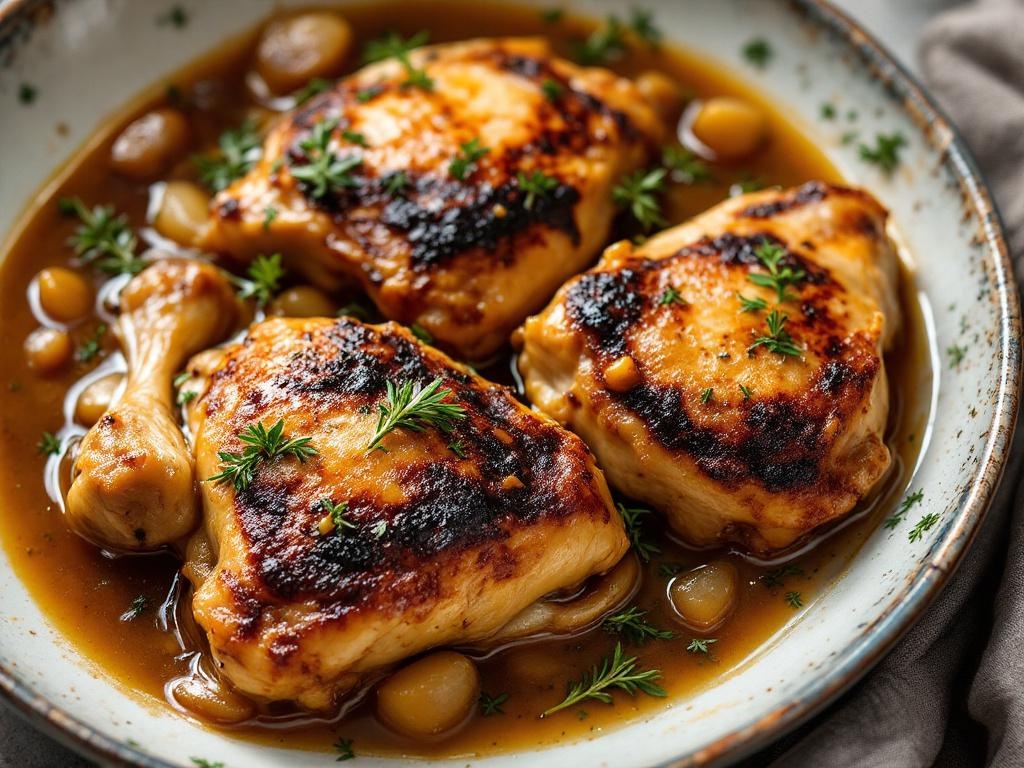 Chicken Thighs Braised in White Wine (Naturally Gluten-Free)