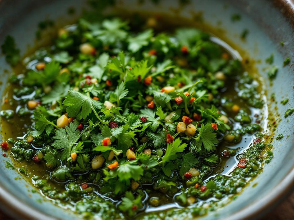 Chimichurri (Argentine — Herb, Vinegar, Garlic — Resting Time)