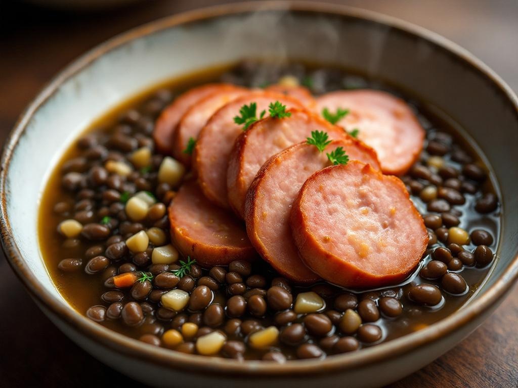 Cotechino con Lenticchie (New Year's Cotechino — Slow Simmer)