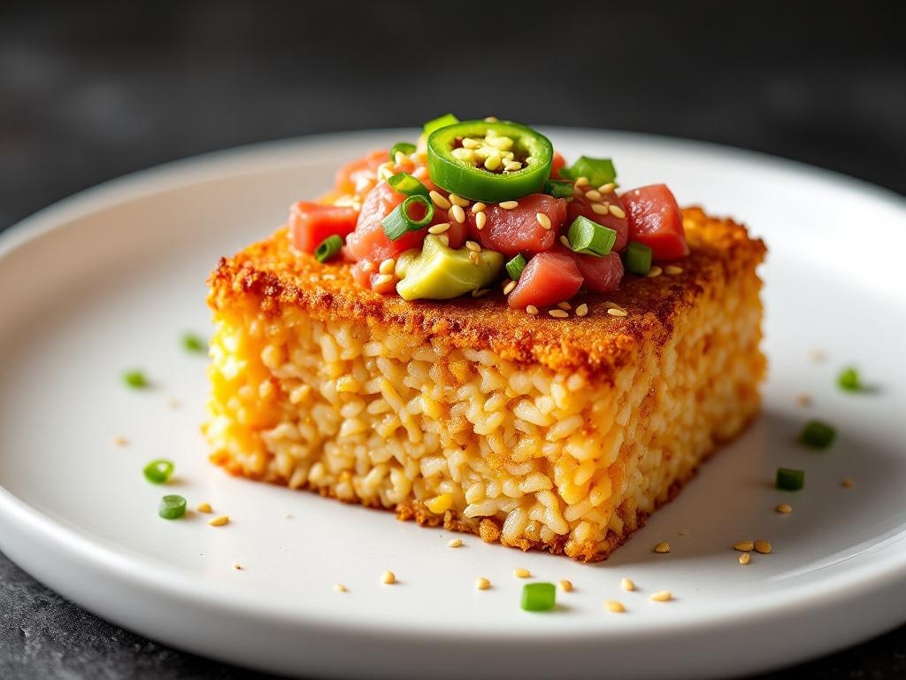 Crispy Rice (Viral — Japanese Sushi Rice Technique with Avocado Topping)