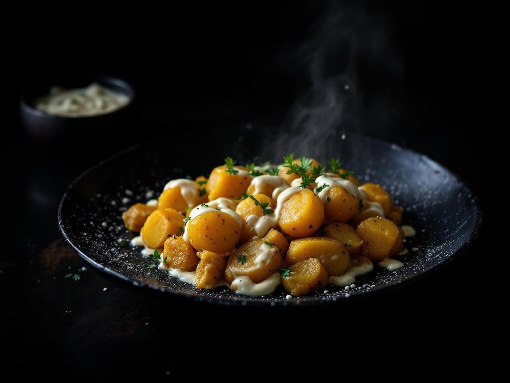Kashmiri Dum Aloo (Whole Potatoes — Fennel-Yogurt Sauce)