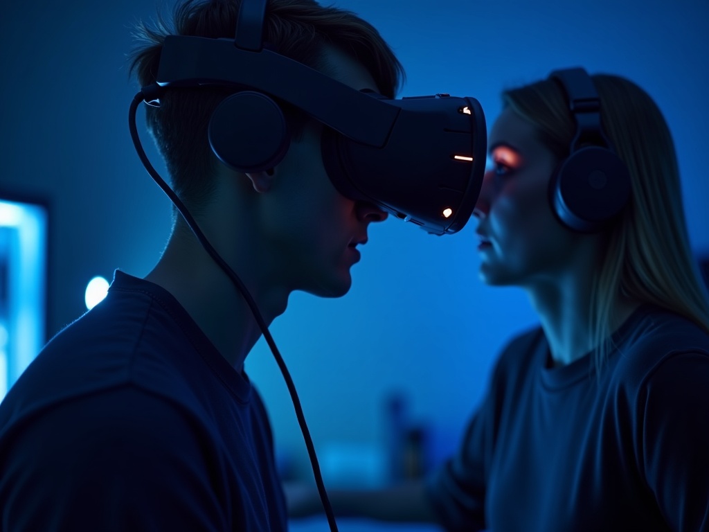 Jugador de VR totalmente inmerso gracias al cable Syntech para Quest 3