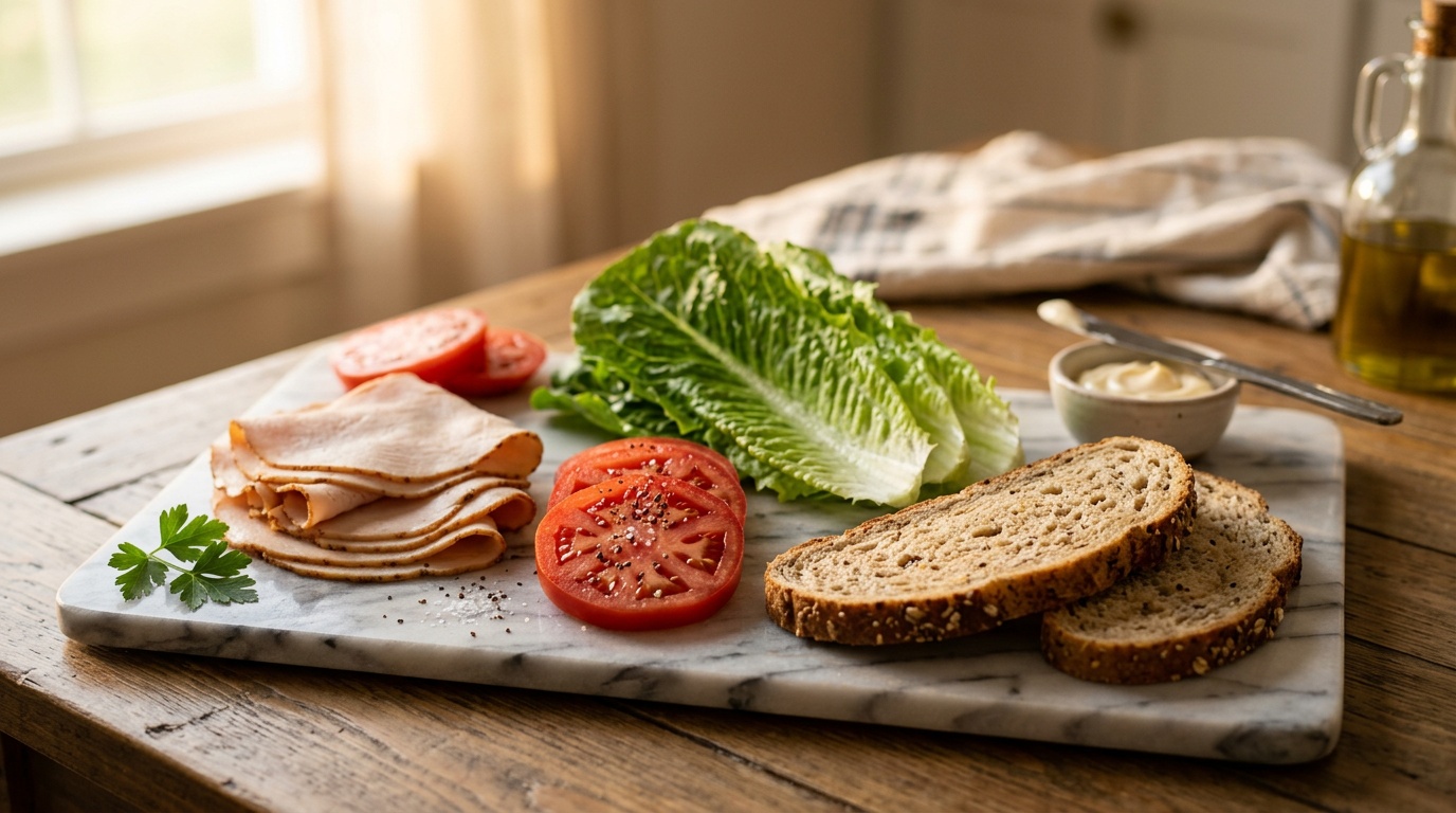 woman preparing healthy sandwich in modern kitchen