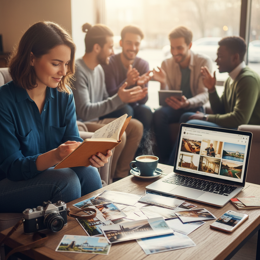 Infographic showing travel storytelling benefits