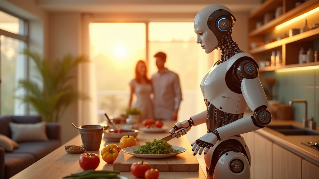 Robot Doméstico Panther operando en una cocina moderna.