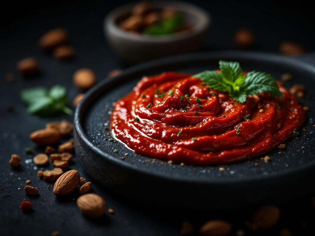 Romesco Sauce (Catalan — Roasted Pepper, Almonds, Pimentón)
