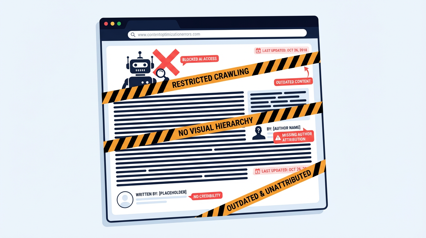 Common content mistakes that reduce visibility in AI powered answer engines