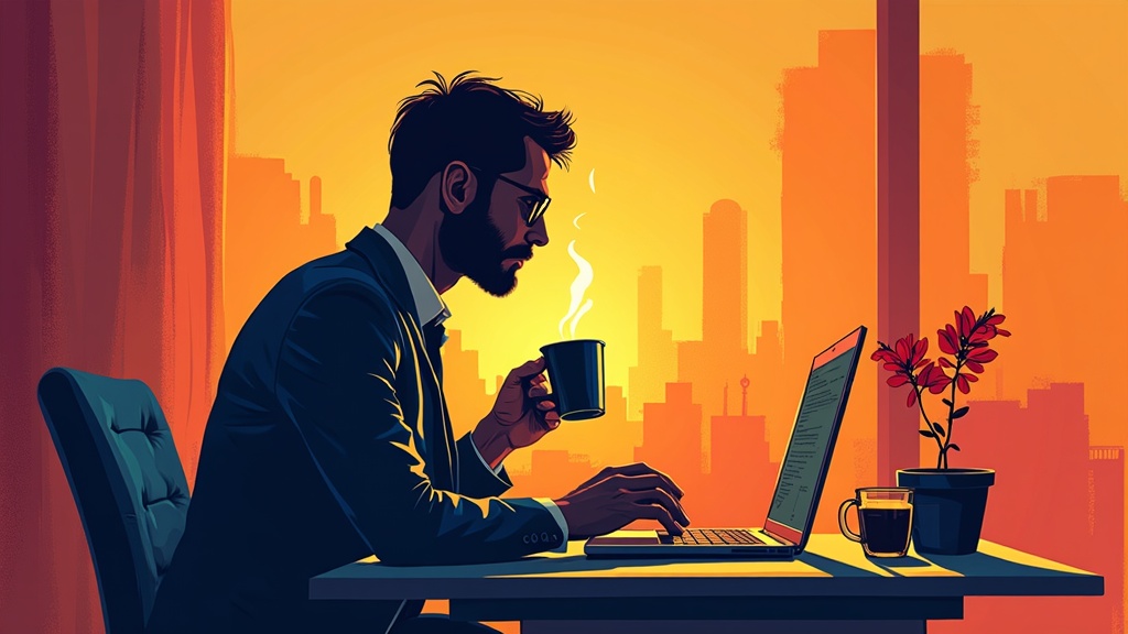 professional morning routine businessman coffee