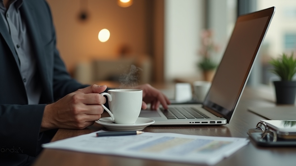 professional morning routine businessman coffee