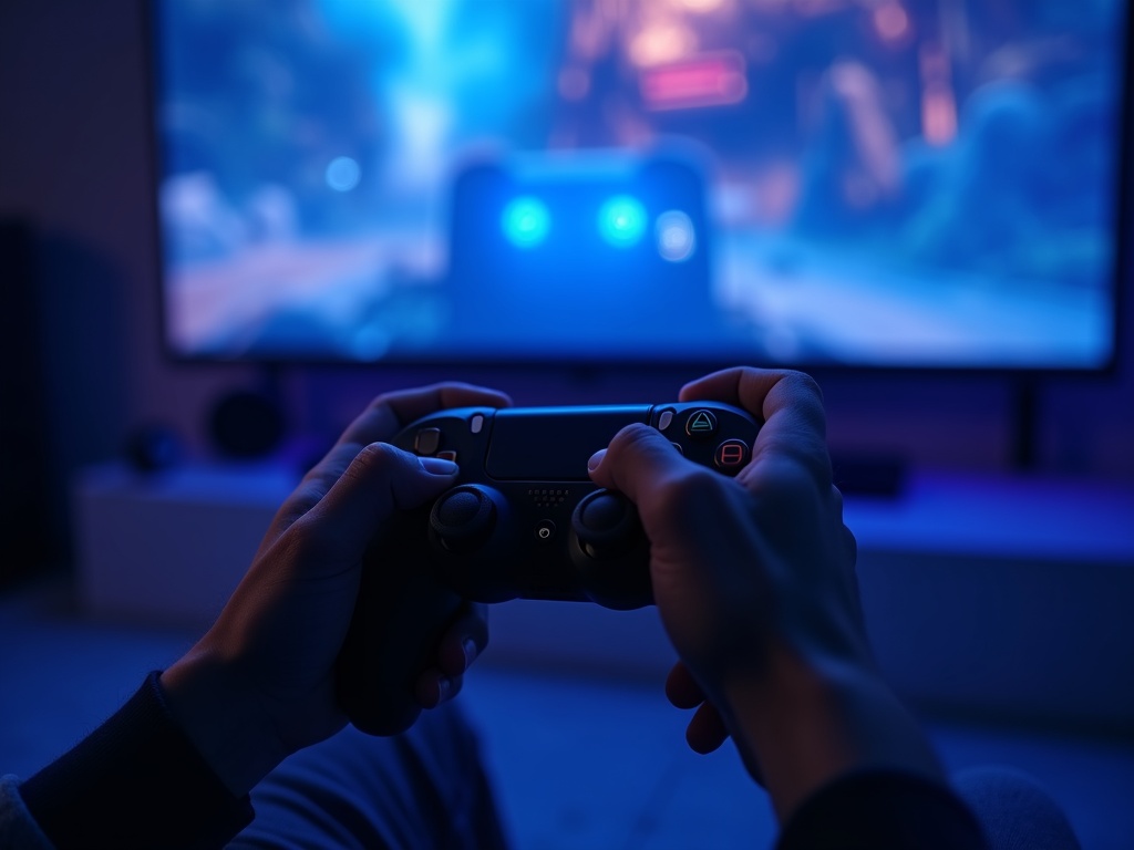 Jugador inmerso disfrutando del Mando DualSense Midnight Black.
