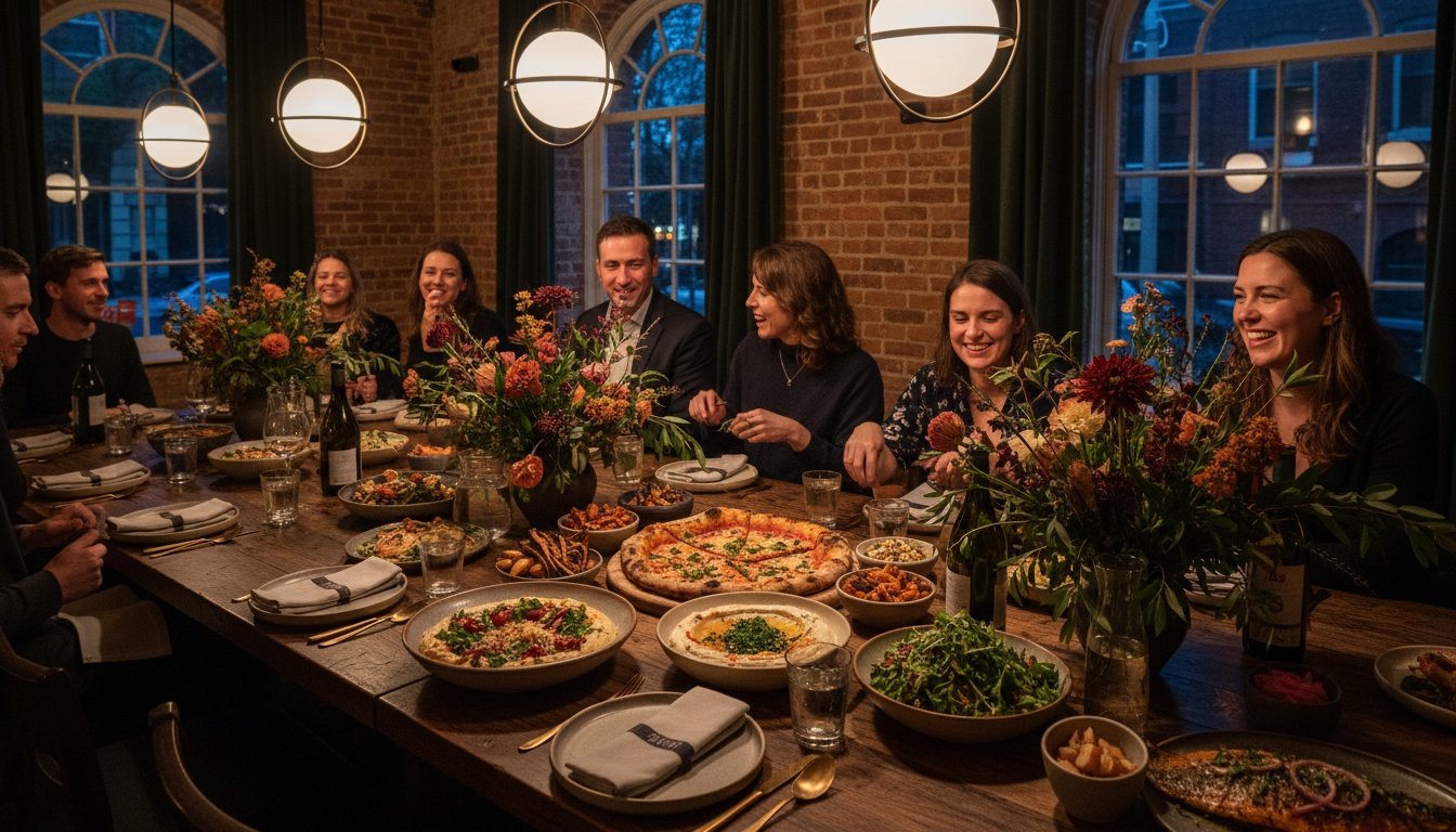 Shared dining experience at a Montreal restaurant