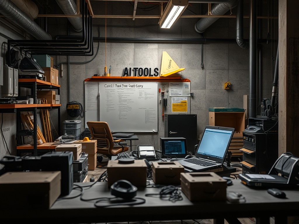 Illustration of AI tools and technology icons highlighting their importance in modern AI applications