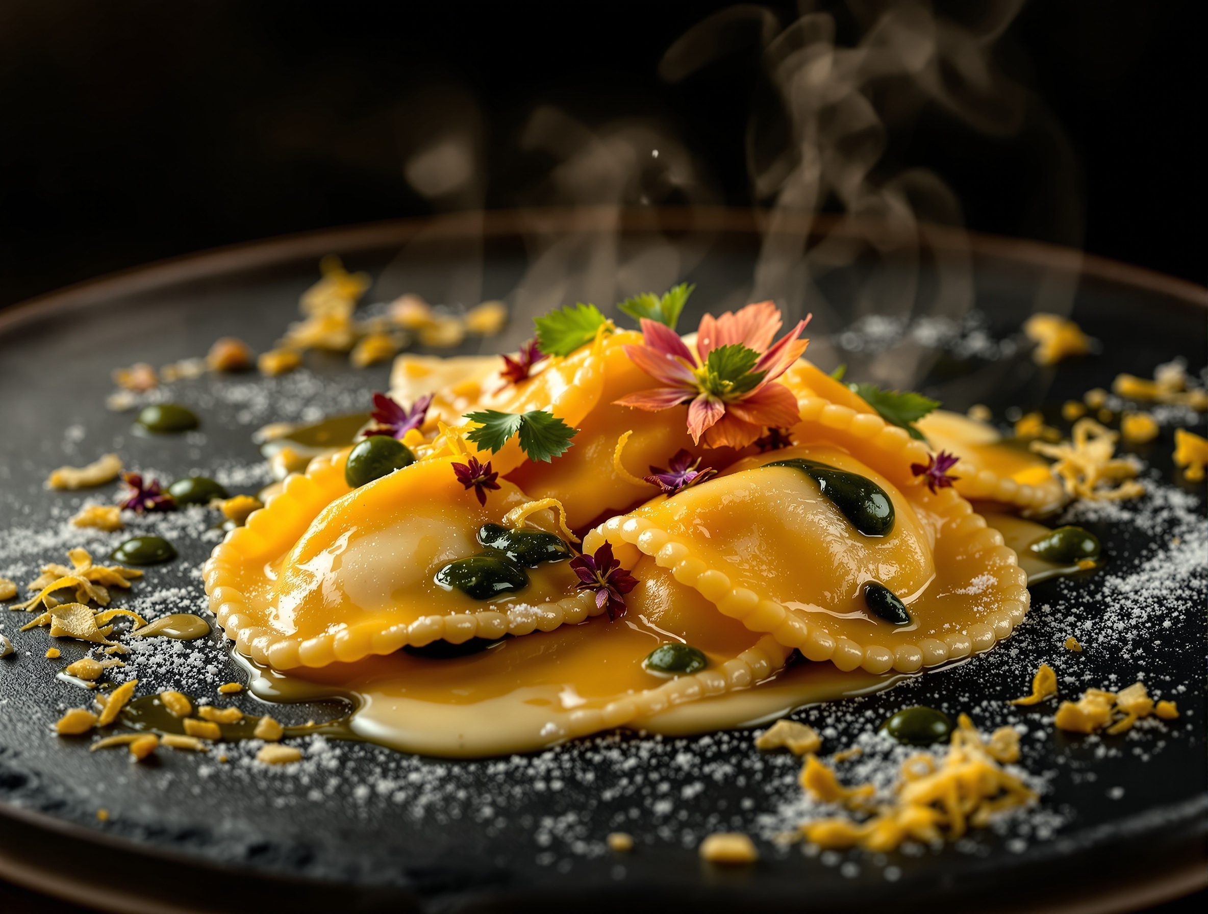 Lágrima de Âmbar — Ravióli de banana-da-terra