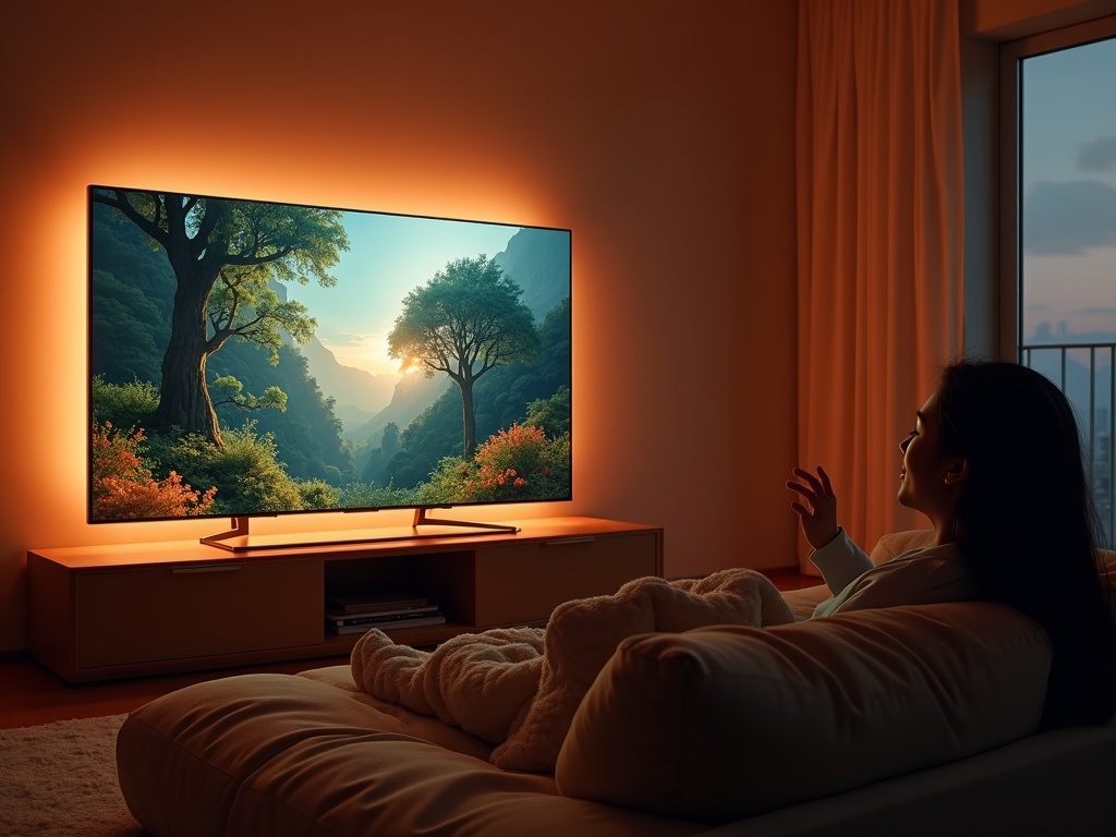 Hombre viendo la XIAOMI TV F 32 en su dormitorio para decidir si merece la pena