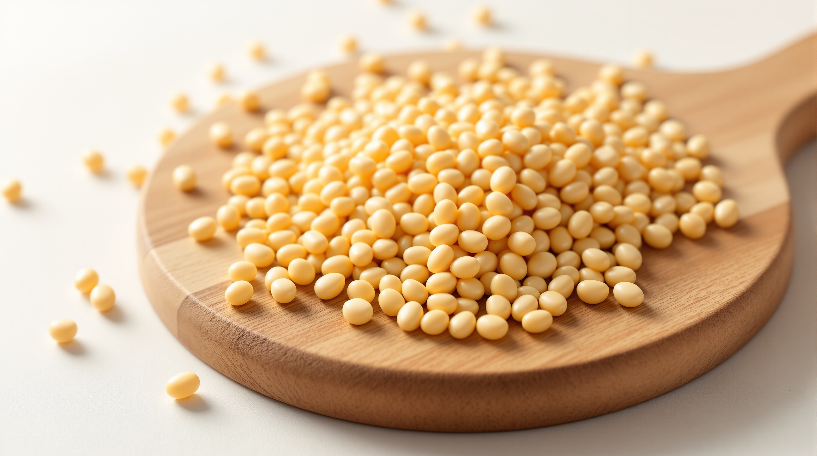 기억력 개선 핵심 성분인 포스파티딜세린의 원료인 비유전자변형 콩의 극사실주의 접사 이미지