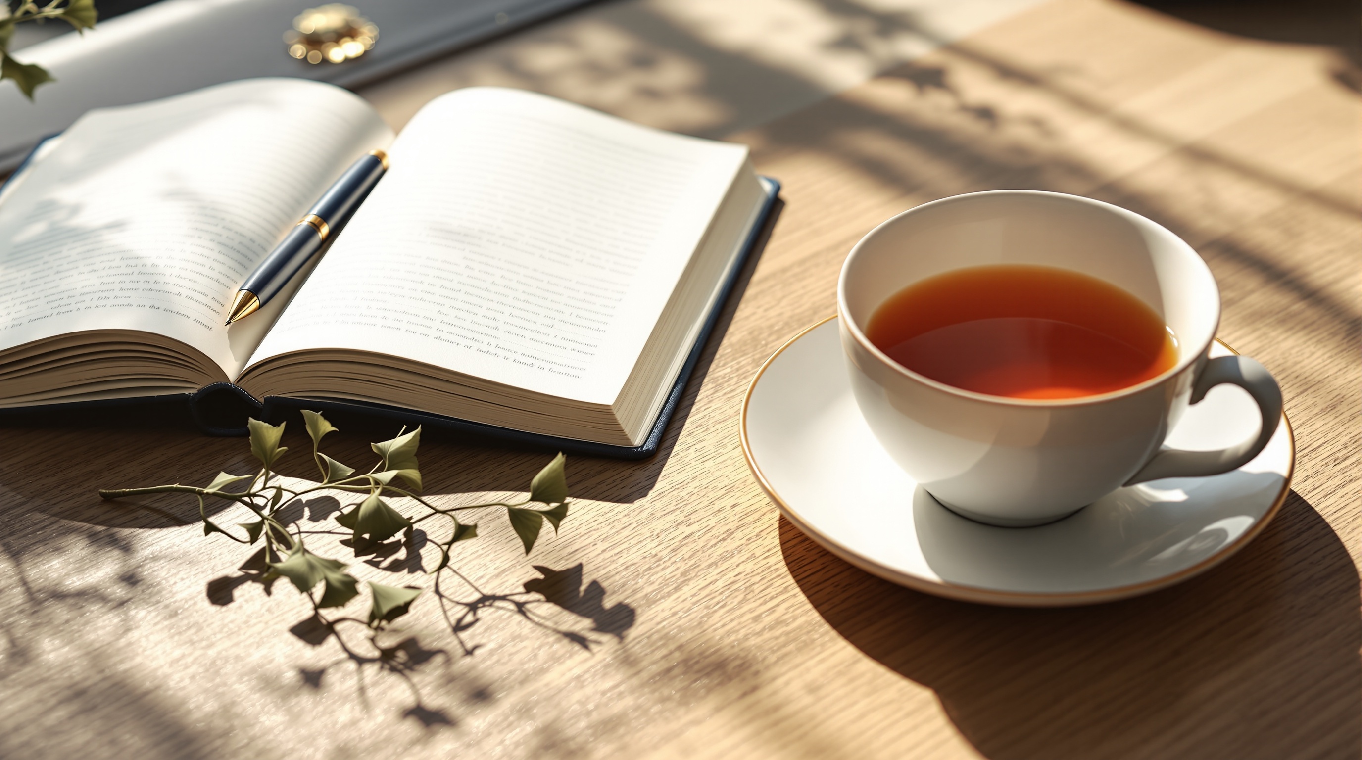 메가파마 기억개선영양제와 함께하는 사려 깊은 학습 및 인지 활동을 상징하는 서재 풍경