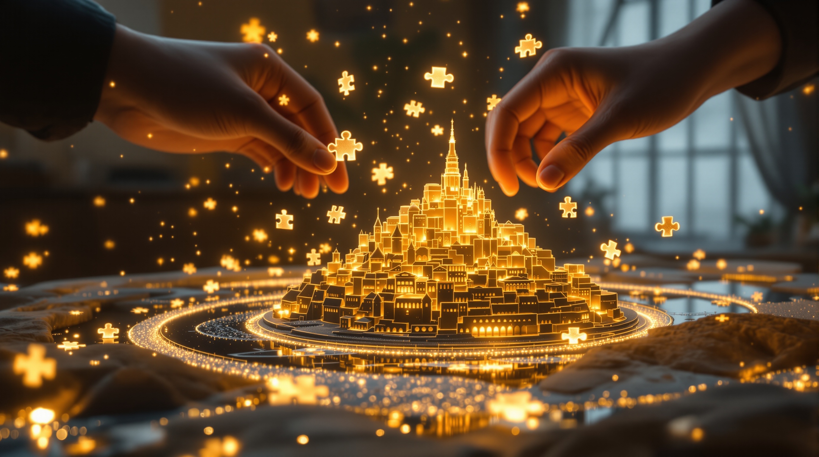 Detalle de una pieza en Puzzling Places el puzzle 3D