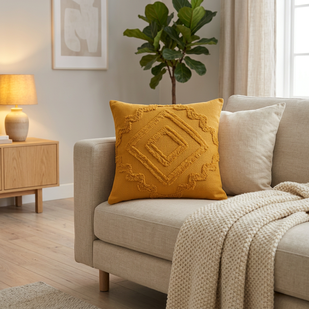 Cojin Inca en living moderno - Atmosphera Francia