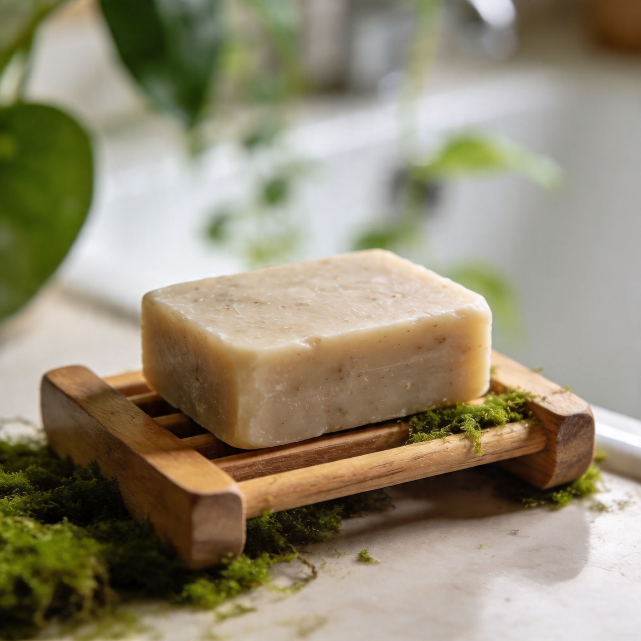 savon solide intime naturel sur porte savon en bois