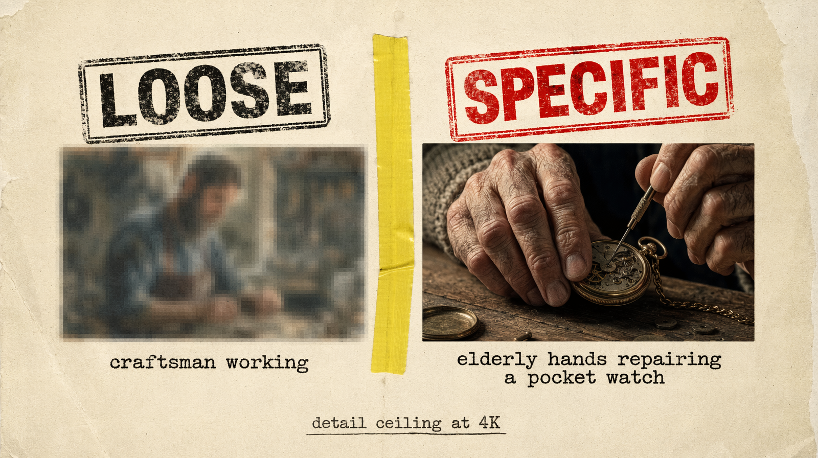 Loose versus specific prompt comparison