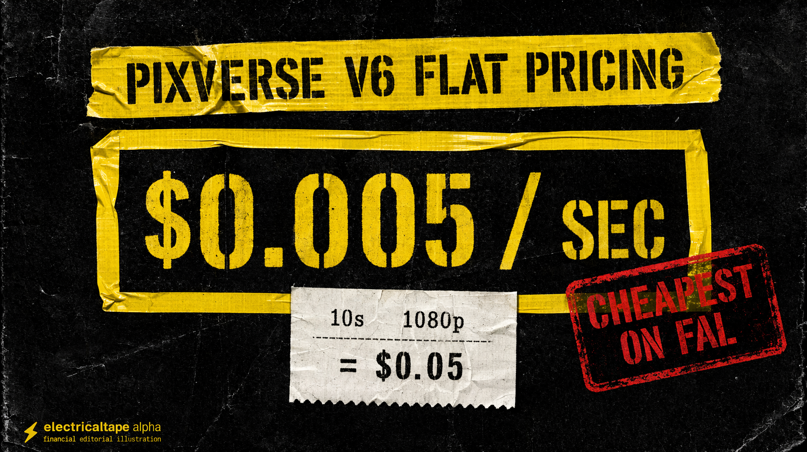 Pixverse v6 cheapest-on-fal $0.03-$0.12 per second (tiered) price tag