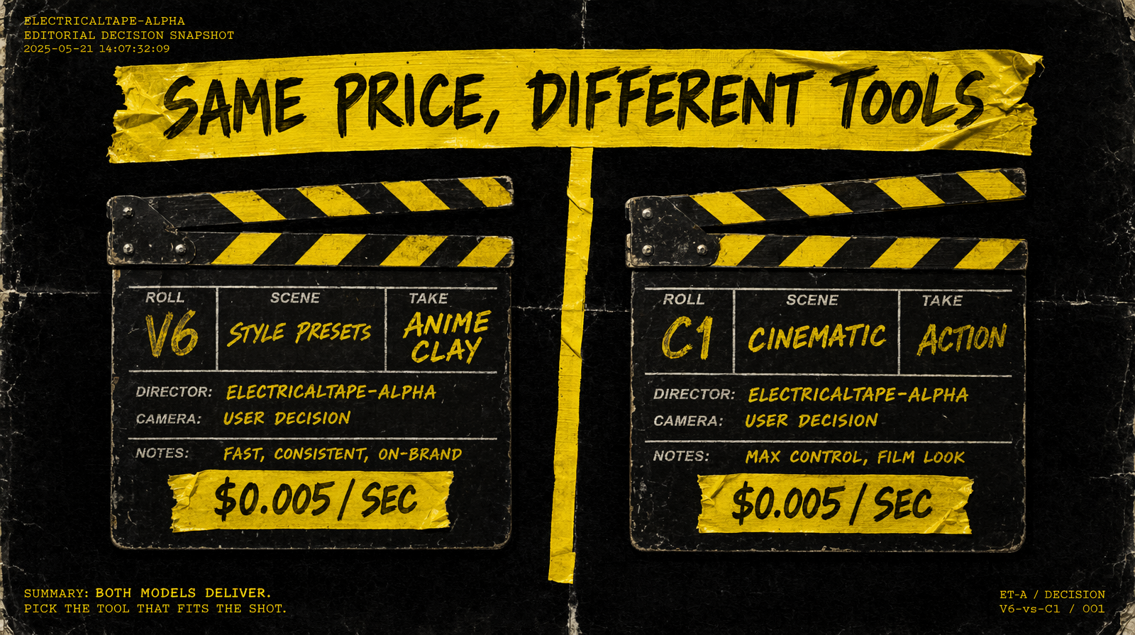 Pixverse C1 vs v6 same price different tools