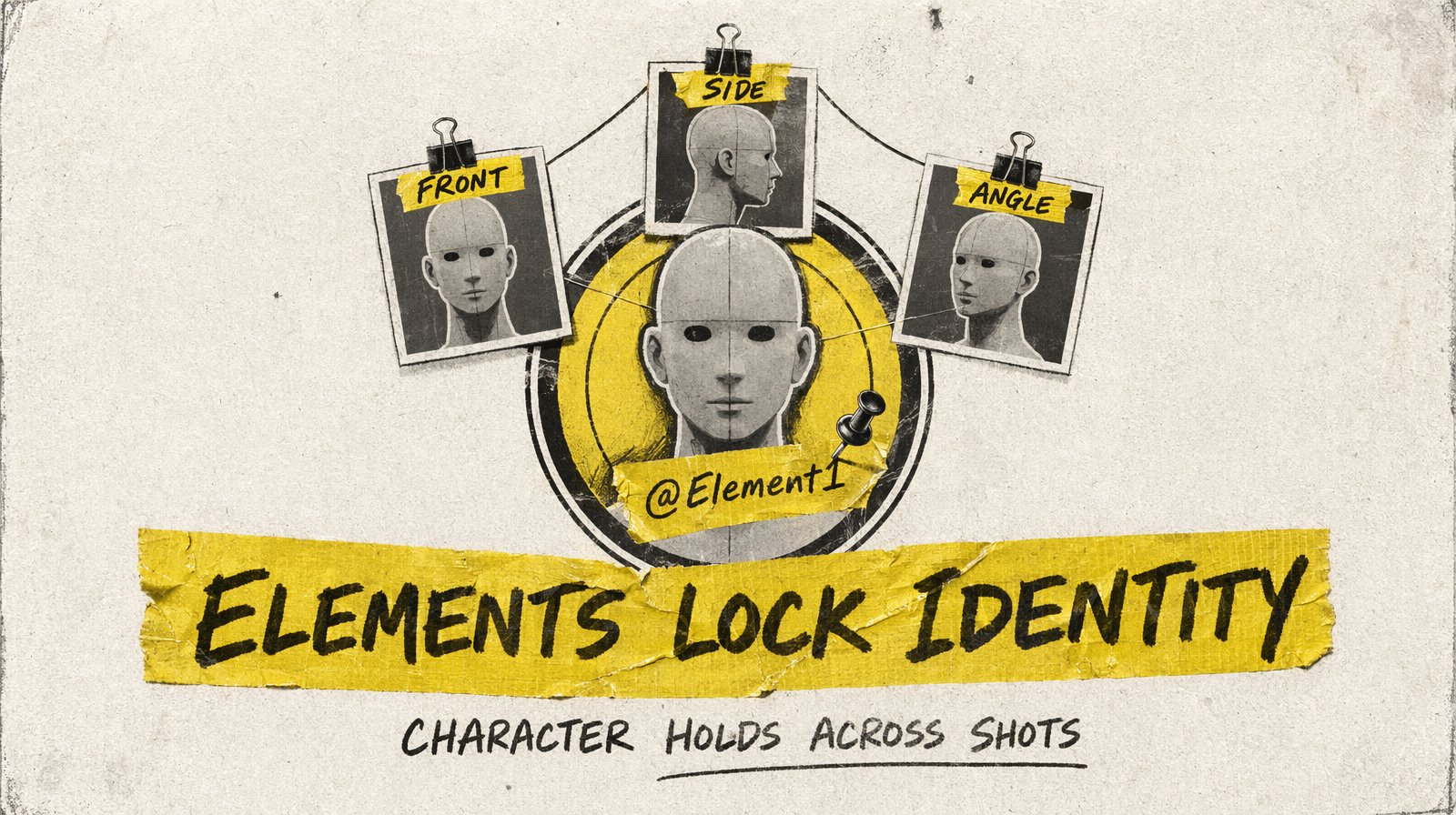 Kling elements character reference system