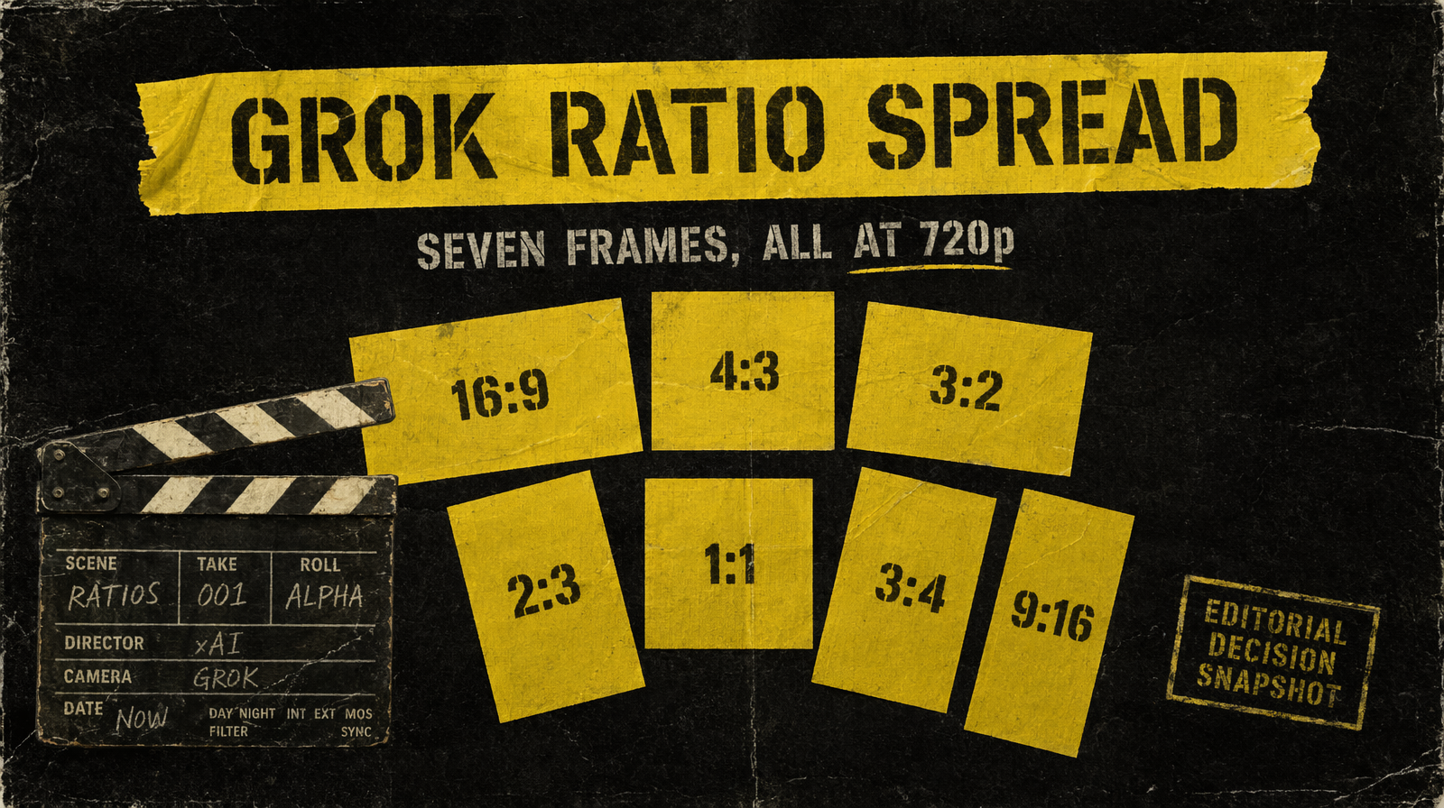 Grok Imagine seven aspect ratios at 720p