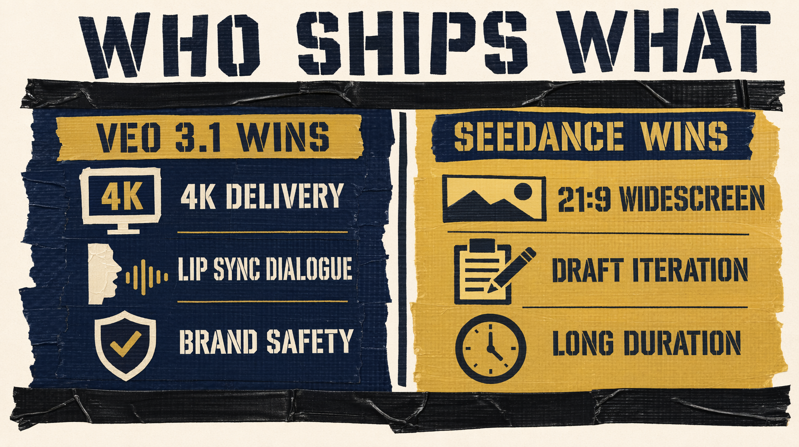 Veo versus Seedance winner per delivery type