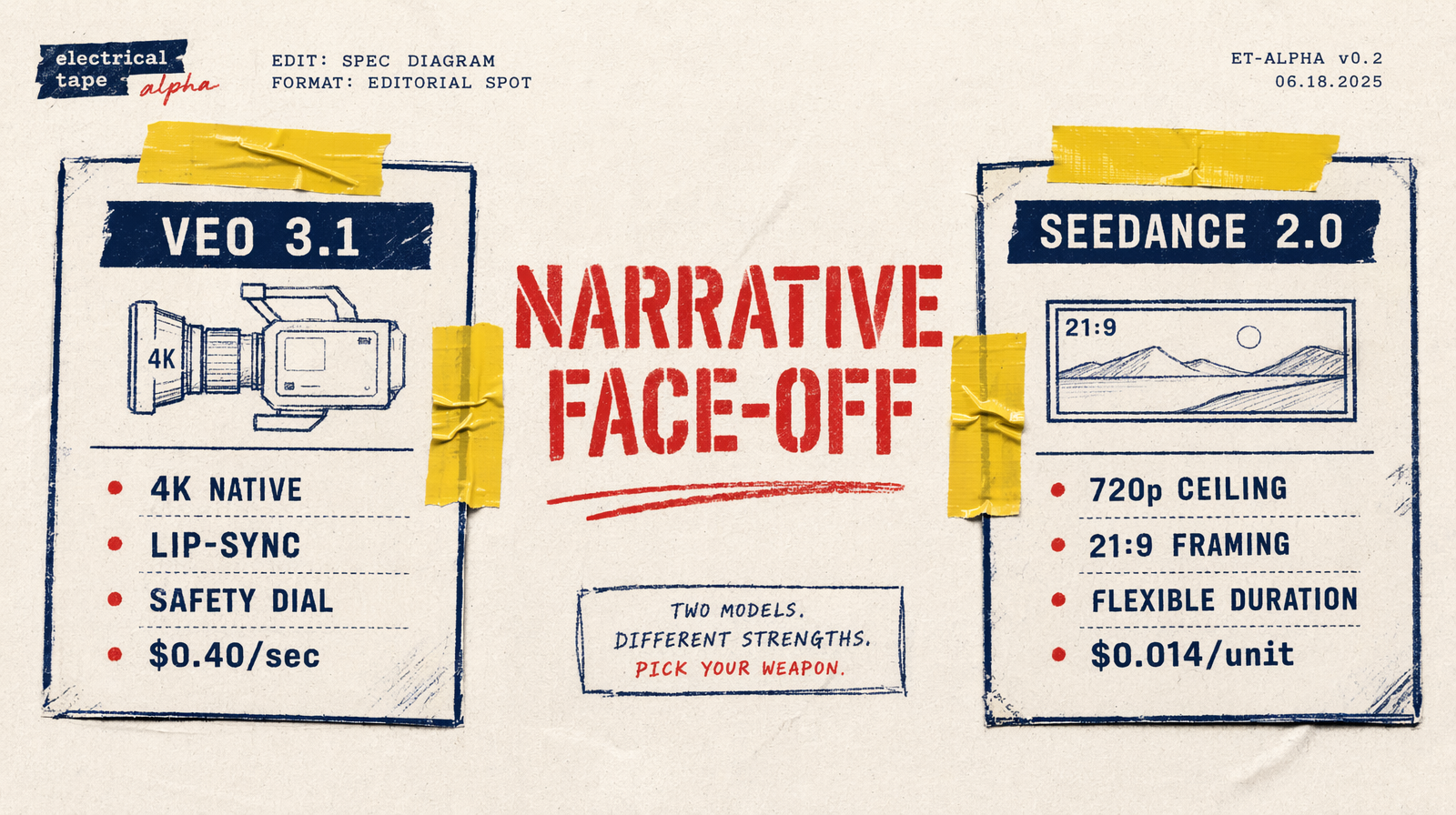 Veo 3.1 versus Seedance narrative spec cards