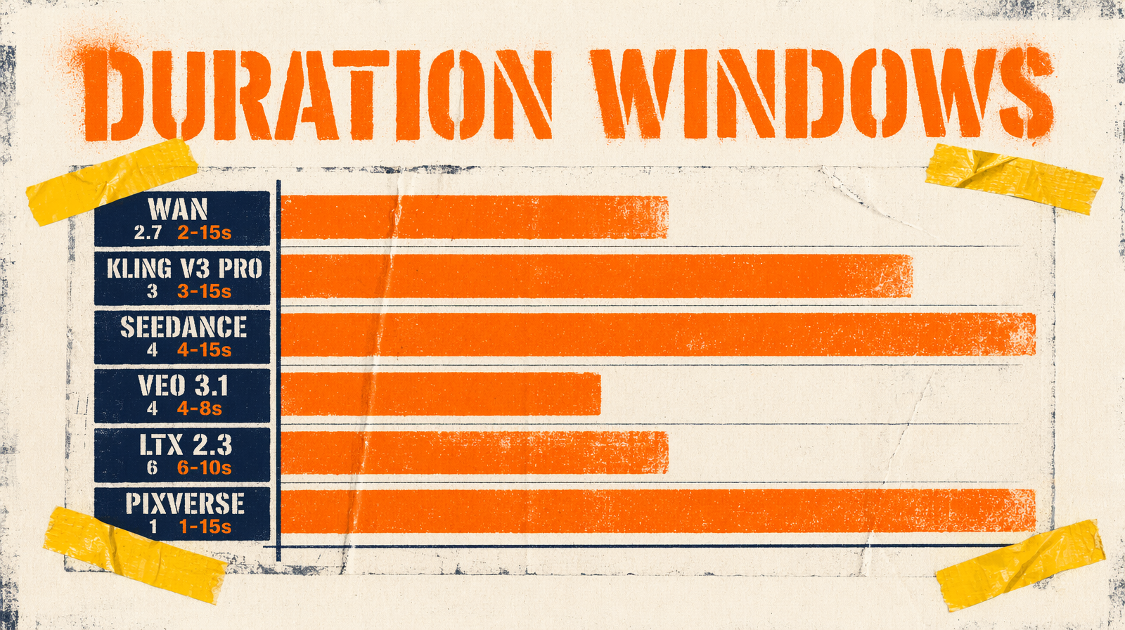 Per model duration window bar chart